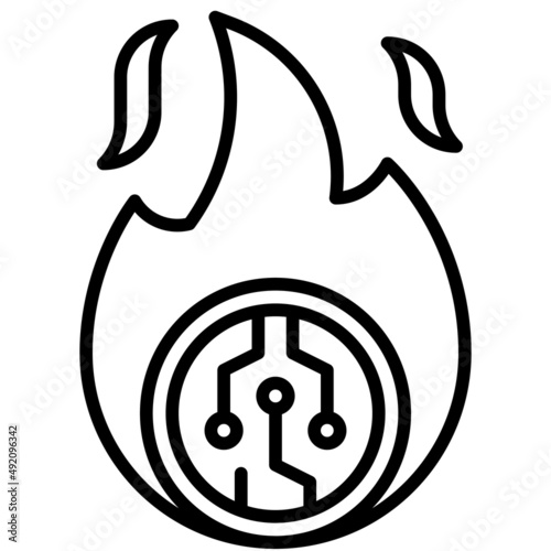 Burn icon, DeFi related vector illustration