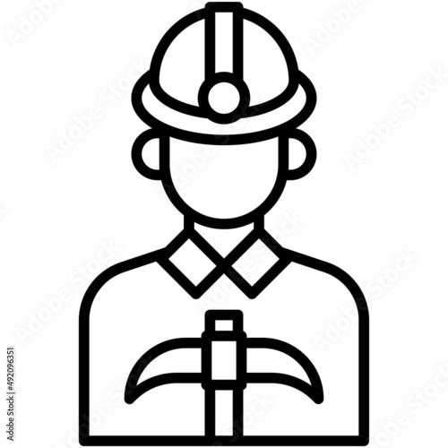 Miner icon, DeFi related vector illustration