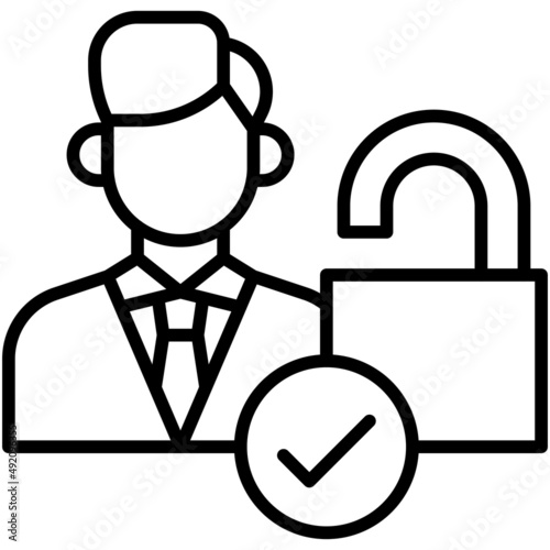 Permission icon, DeFi related vector illustration
