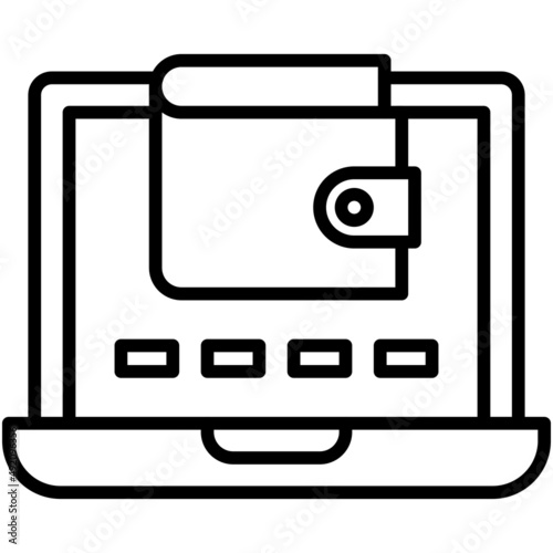 Digital wallet icon, DeFi related vector illustration