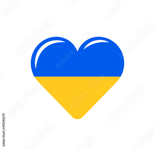 Free Download Pray for Ukraine sign. Heart icon with colors of Ukrainian flag. War in Ukraine concept. Vector isolated on white background - GFXLoad