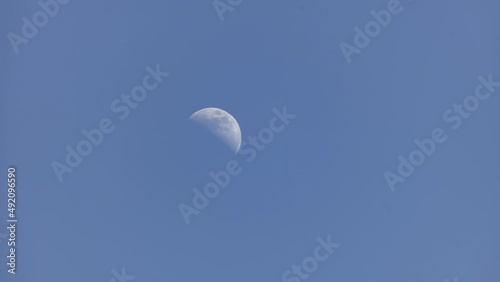 Moon rise in the daytime time-lapse