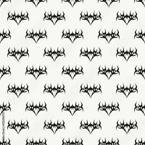 Abstract pattern tattoo sketch. Artistic death metal logo design. Black illustration in Metalcore style on a white background.