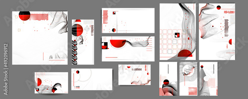 Poster design Japanese style templates set invitations to lines abstract background for book cover texture brochure