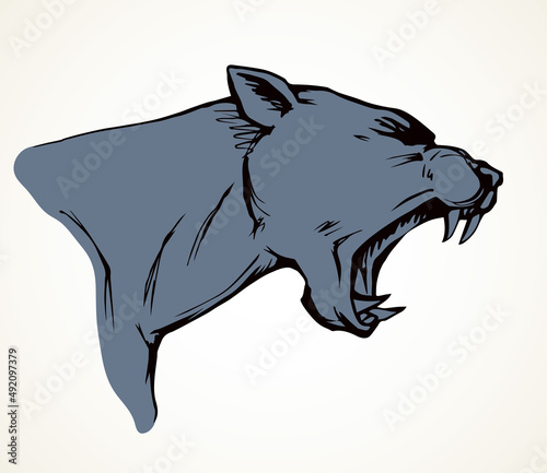 Open mouth. Grin. Vector drawing