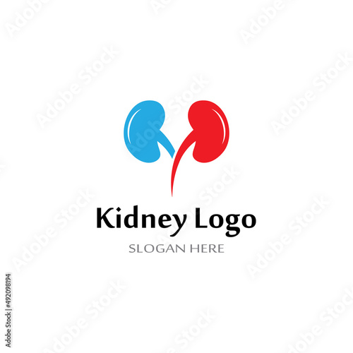 Kidney health and kidney care logo using icon design concept vector illustration
