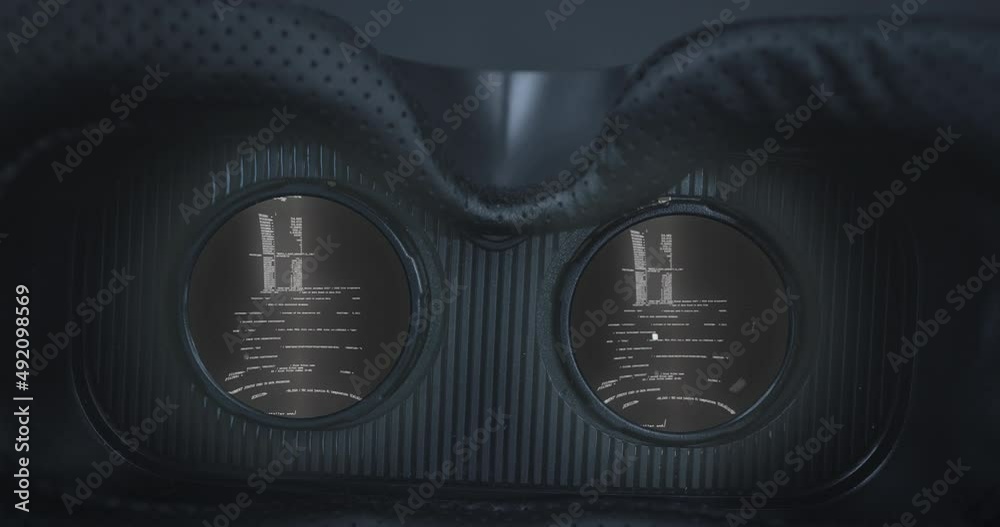 Program started on futuristic VR AR Glasses brings user into digital internet world with HUD and virtual reality elements
