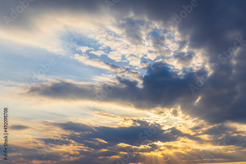 Beautiful sky with cloud before sunset