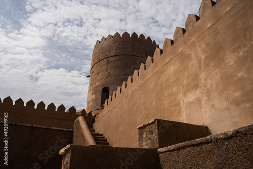 Al Suwaiq Fort, located near the Gulf of Oman, the fort is distinguished by its round towers on three corners, while the fourth is a protective wall built in the period before the use of cannons. photo