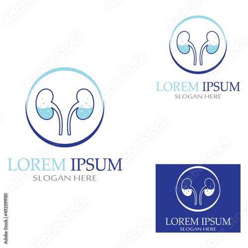 Kidney health and kidney care logo using icon design concept vector illustration