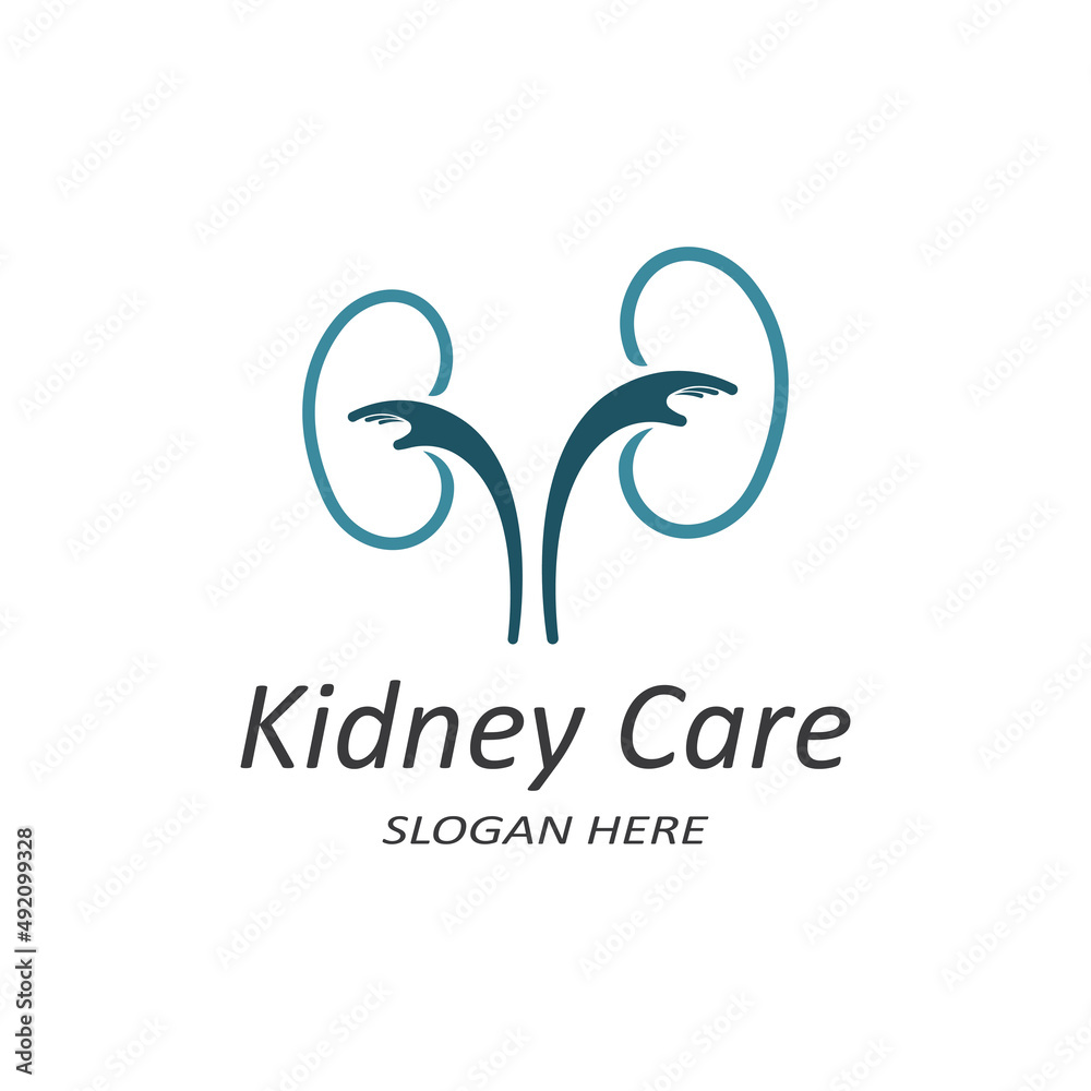 Kidney health and kidney care logo using icon design concept vector illustration Kidney health and kidney care logo using icon design concept vector illustration