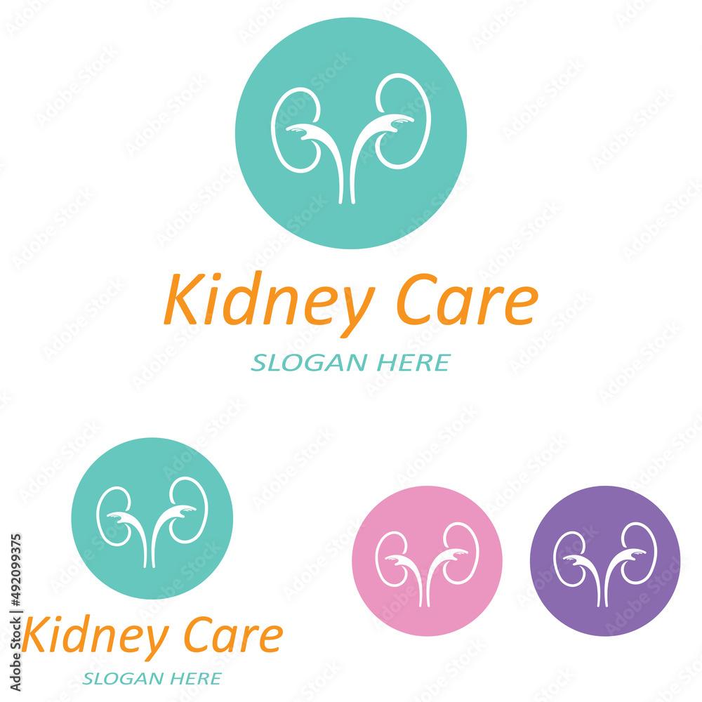 Kidney health and kidney care logo using icon design concept vector illustration Kidney health and kidney care logo using icon design concept vector illustration