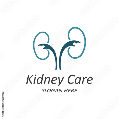 Kidney health and kidney care logo using icon design concept vector illustration