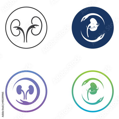 Kidney health and kidney care logo using icon design concept vector illustration