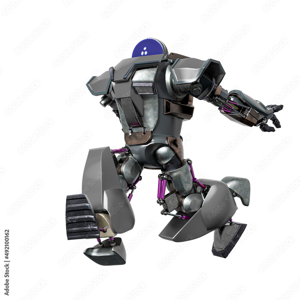 giant robot is jumping