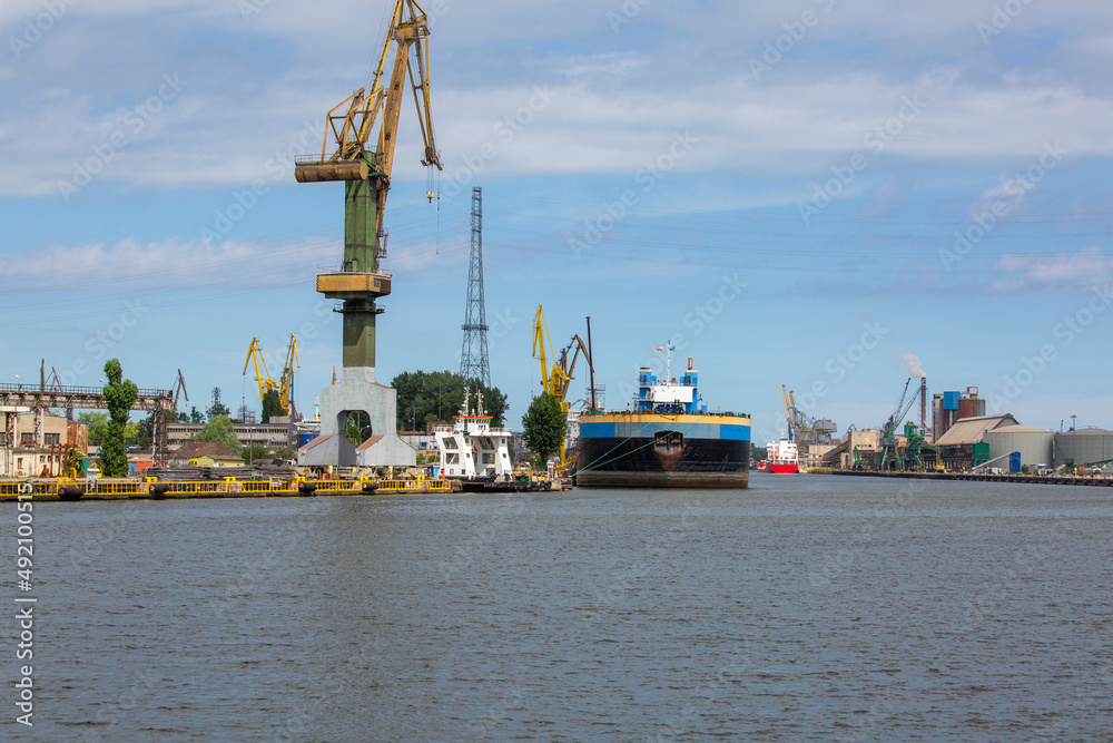 Gdansk Shipyard by Vistula river, the birthplace of polish Solidarity, previously Lenin Shipyard, Gdansk, Poland