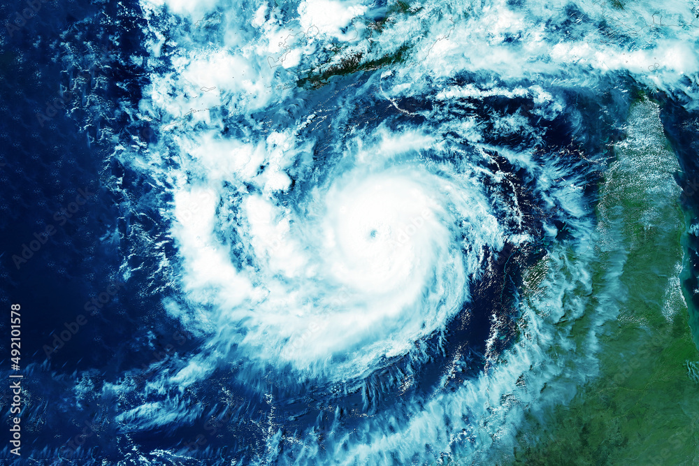 Fototapeta premium Typhoon from space. Elements of this image furnished by NASA