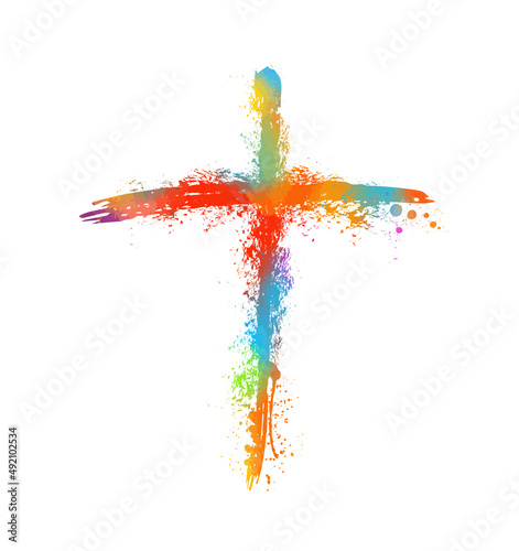 Multi-colored cross Fototapet