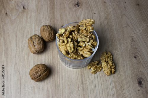 Walnuts in a glass Source of nutrients and antioxidants Good against cardiovascular diseases