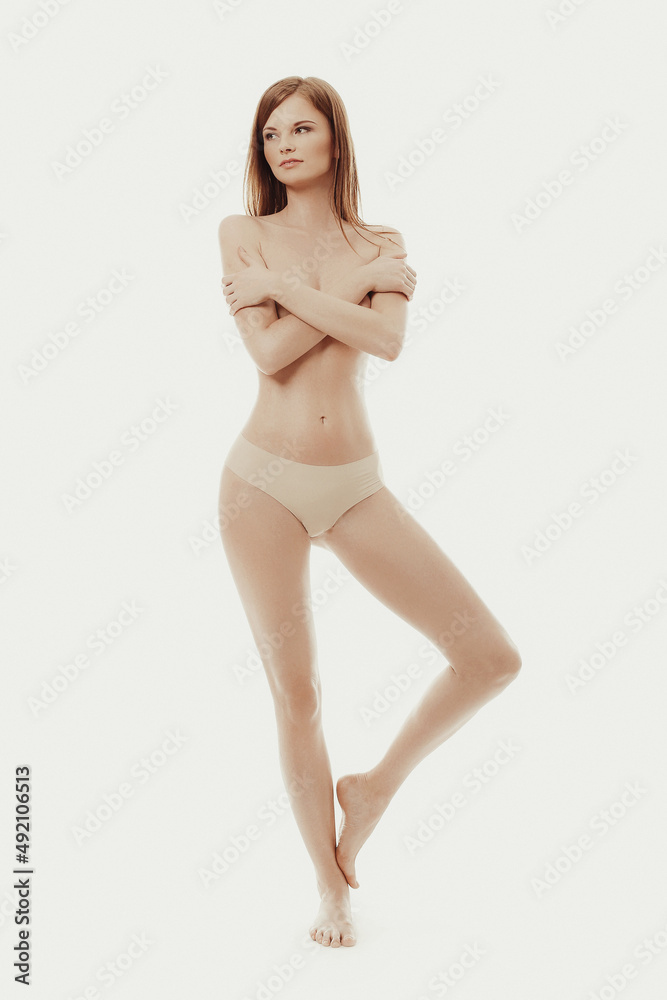Beauty concept - close up portrait of attractive girl with beauty natural skin isolated on white background. Beauty concept - close up portrait of attractive girl with beauty natural skin isolated on white background.