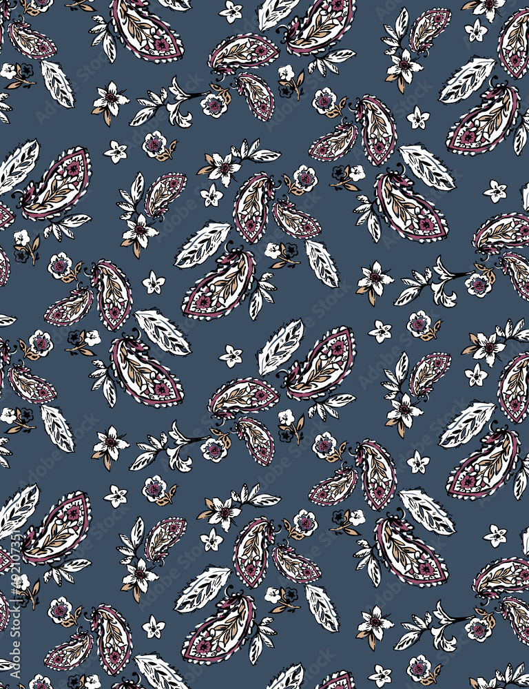 Seamless paisley pattern, ethnic print. Seamless paisley pattern, ethnic print.