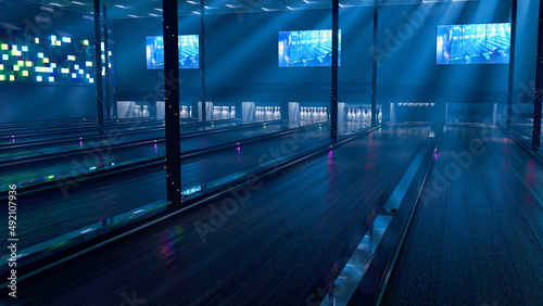 Digital web 3D render of Bowling