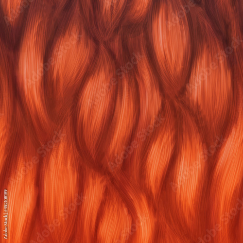 Abstract orange and brown curly hair texture pattern background.