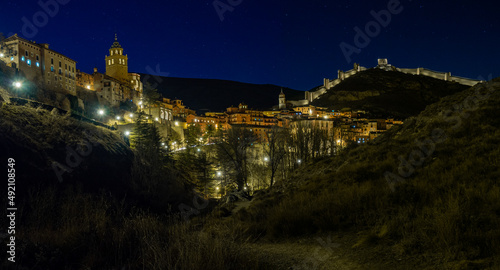 Albarracín, population of the province of Teruel seen at night