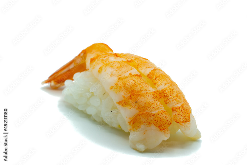 Shrimp sushi isolated on white background. Shrimp sushi isolated on white background.