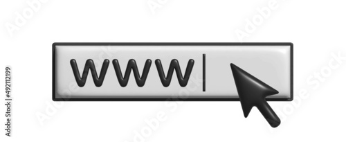 Address and navigation bar 3d. Business concept search www pictogram. 3d concept illustration.