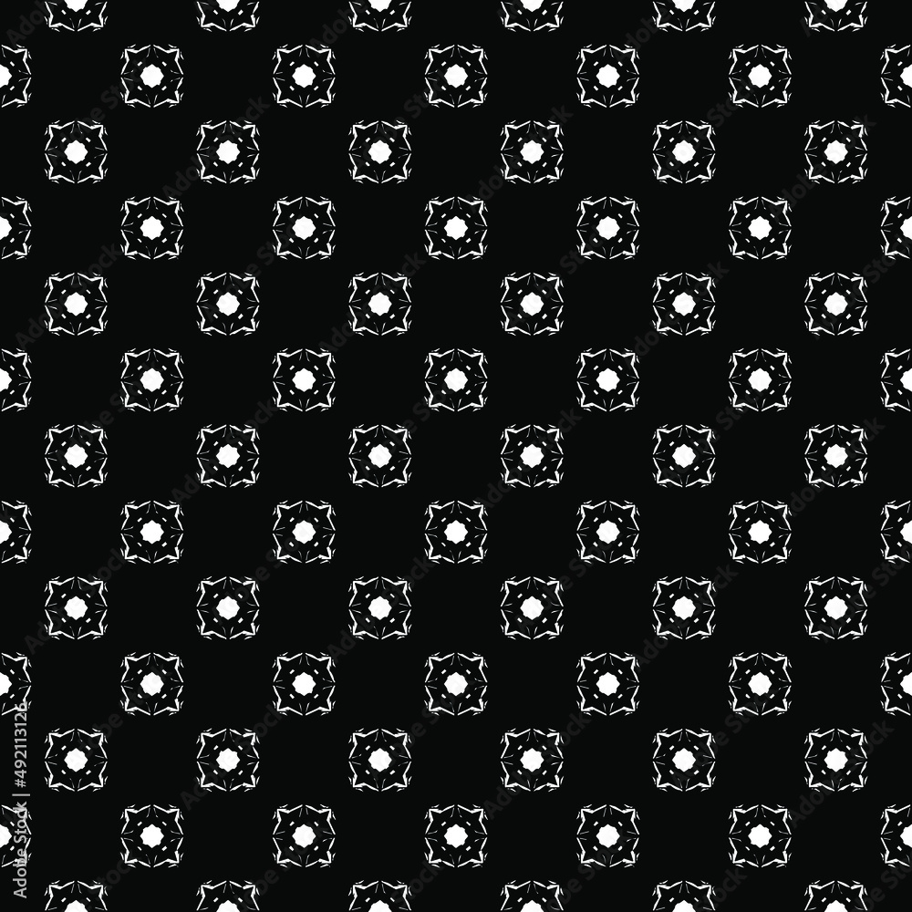 Black and white seamless pattern texture. Greyscale ornamental graphic design. Mosaic ornaments. Pattern template. Vector illustration. EPS10.