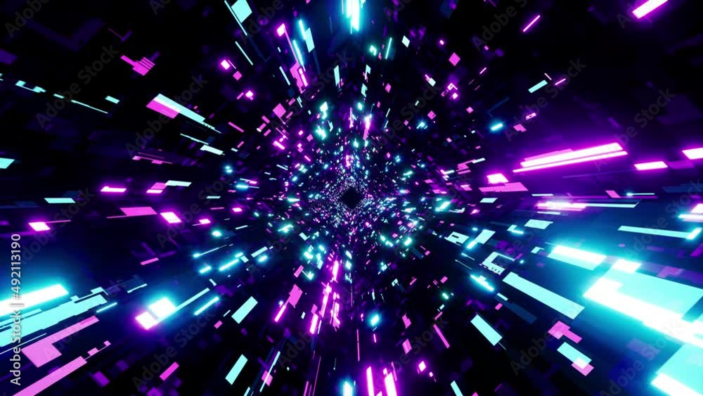 Cyberpunk Technology Tunnel Particles Loop