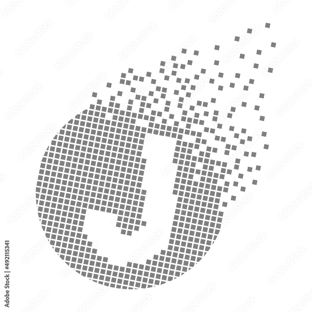 Round letter J fast pixel dots. Pixel art with letter j. Integrative pixel movement. Creative dissolved and dispersed moving dot art. Modern icon creative ports. Vector logo design. Round letter J fast pixel dots. Pixel art with letter j. Integrative pixel movement. Creative dissolved and dispersed moving dot art. Modern icon creative ports. Vector logo design.