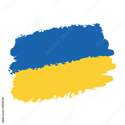 Ukrainian flag. isolated on white background vector brush strokes