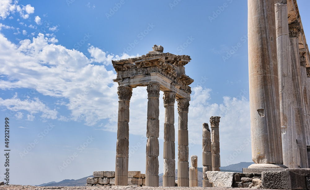 Pergamon, Turkey - a well preserved site from ancient Greek and Roman period, Pergamon is a Unesco World Heritage. Here in particular a glimpse of the archeological area	