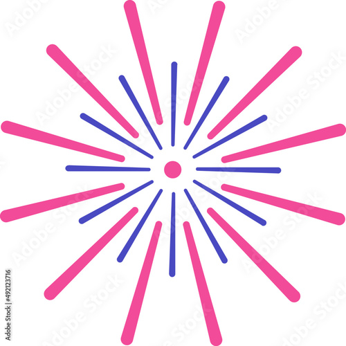 Firework colorful decoration, firecracker illustration