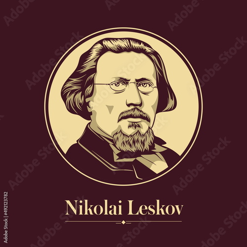 Vector portrait of a Russian writer. Nikolai Leskov was a Russian novelist, short-story writer, playwright, and journalist, who also wrote under the pseudonym M. Stebnitsky. photo