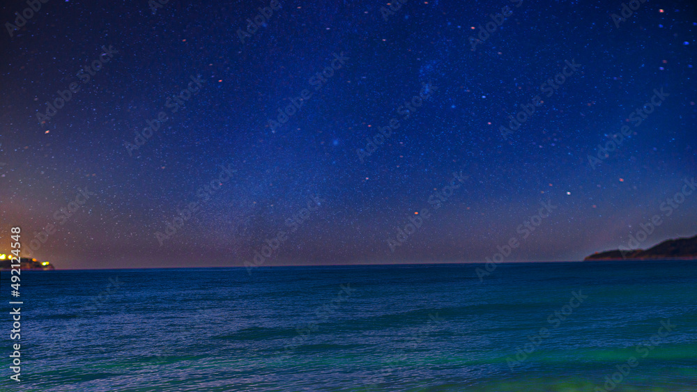 Starry sky over the Adriatic Sea