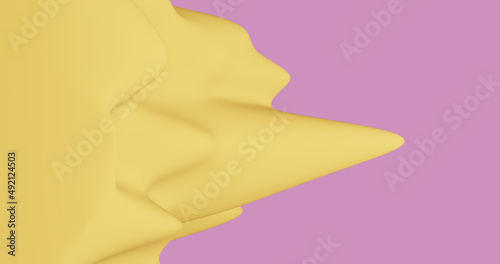 Render with yellow and pink flowing background