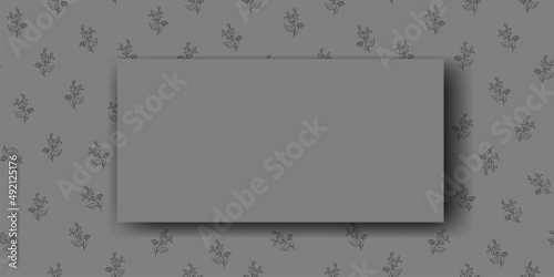 Vector. Chamomile flower background, copy space for text. Horizontal template for cards, wedding invitations, party invitations, flyers, covers, brochures, social networks. Hand-drawn sketch. Gray.