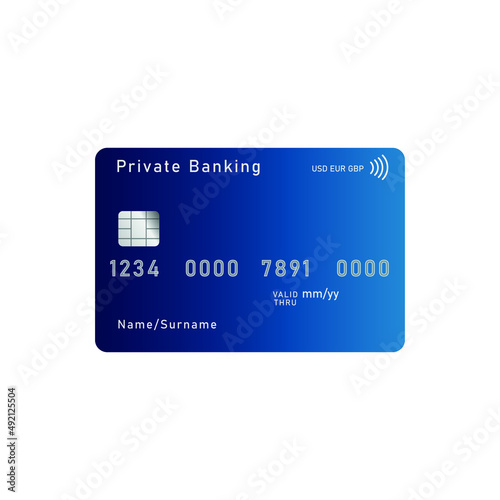 Vector bank card icon for websites.