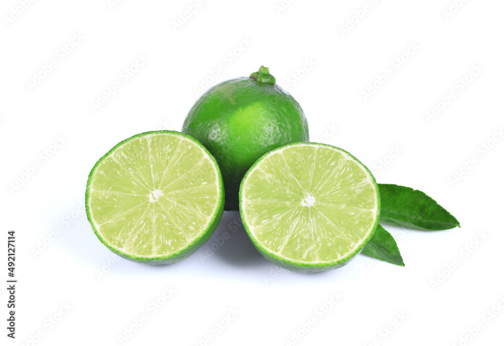  Fresh lime isolated on white background