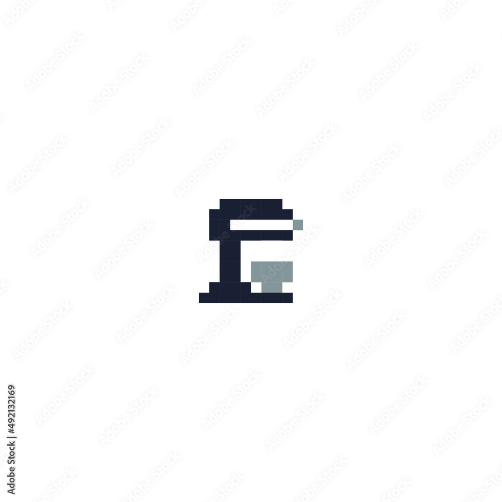 Outlined pixel icon of a food processor. Fully editable. Outlined pixel icon of a food processor. Fully editable.