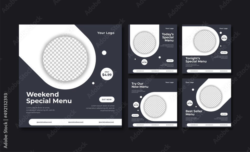 Premium elegant food social media post template Premium elegant food social media post template