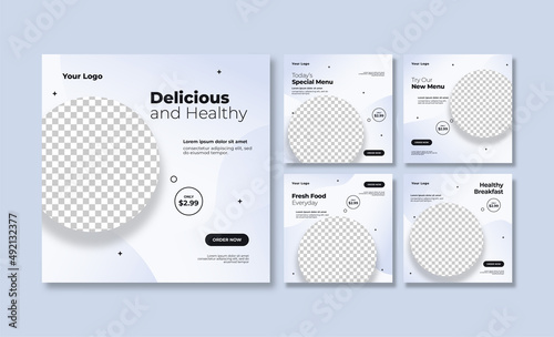 Beautiful food social media post template