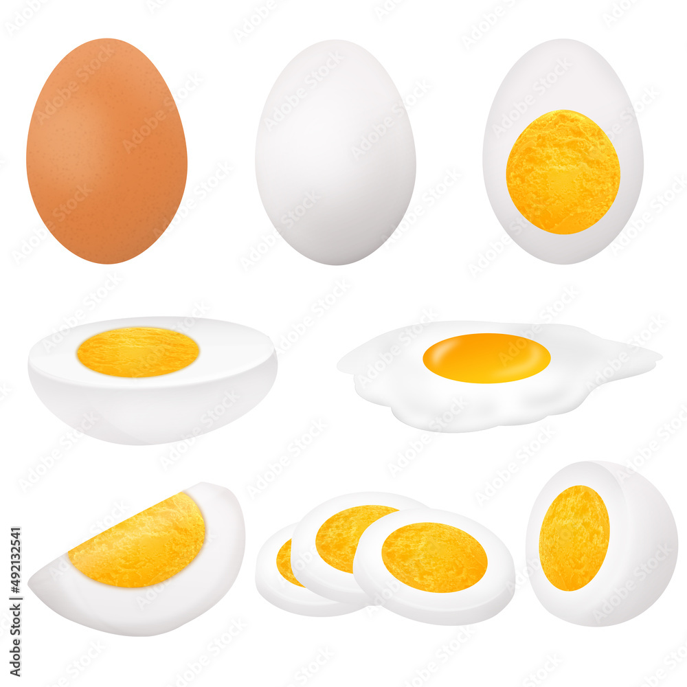 Collection of eggs in various forms ( whole,fried, boiled, half and sliced ) Collection of eggs in various forms ( whole,fried, boiled, half and sliced )