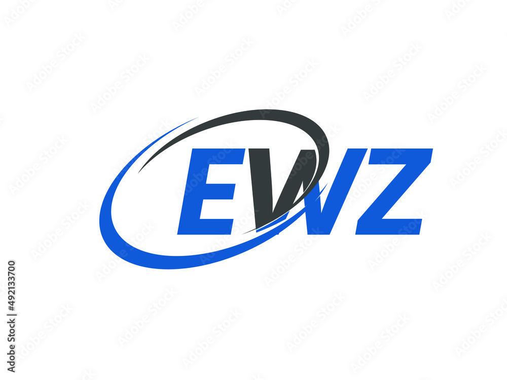 EWZ letter creative modern elegant swoosh logo design