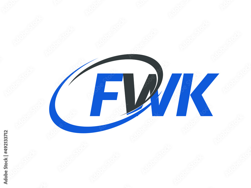 FWK letter creative modern elegant swoosh logo design