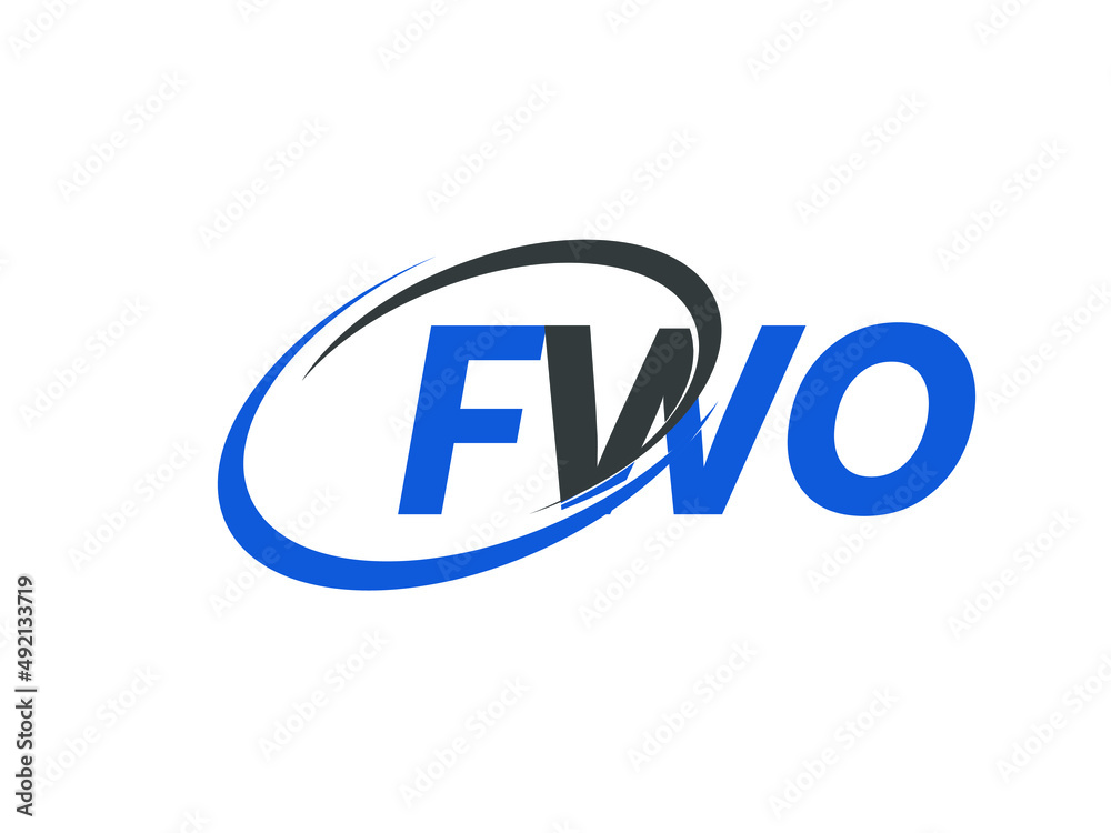 FWO letter creative modern elegant swoosh logo design FWO letter creative modern elegant swoosh logo design