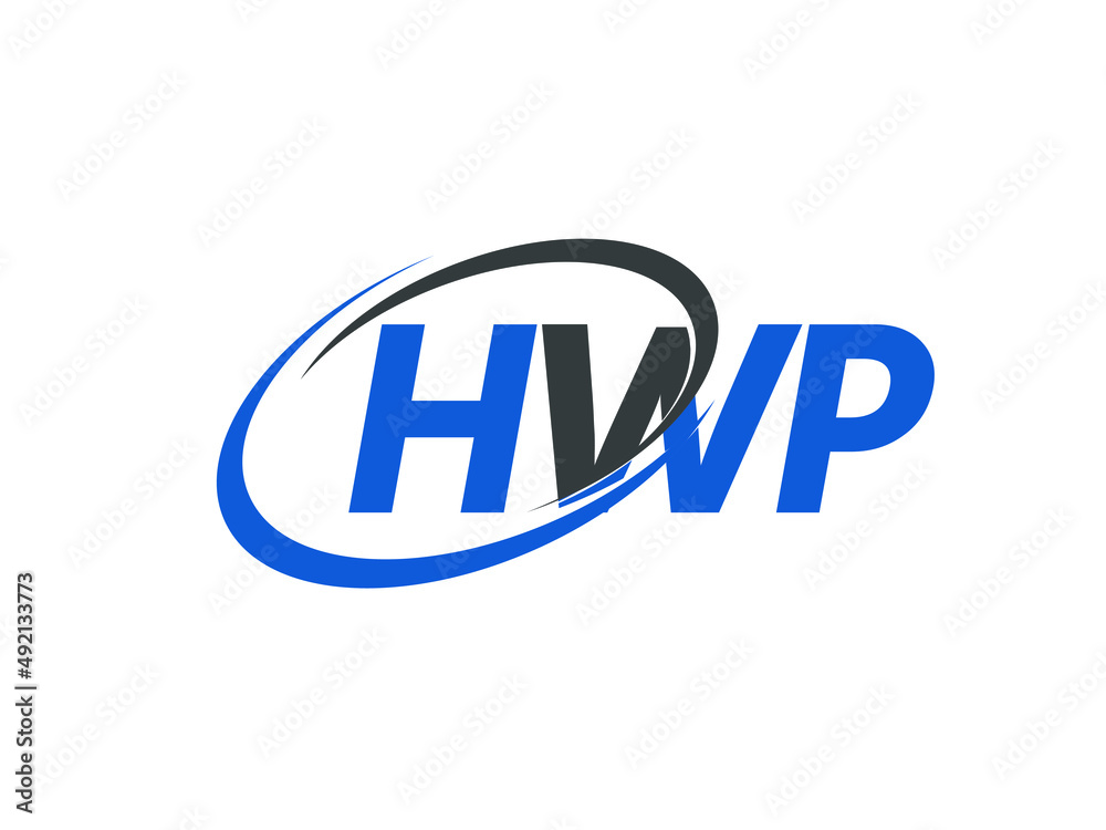HWP letter creative modern elegant swoosh logo design